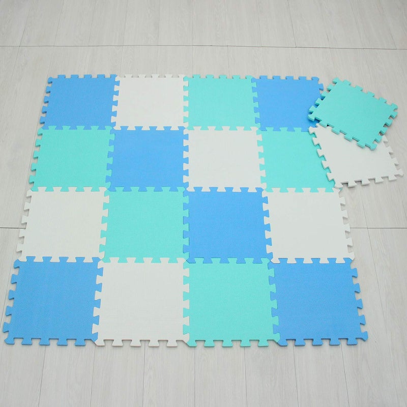meiqicool Playspot Foam Play Mat for Baby, Grey/Cream,White,Blue and Green 55.9" X 44.9"101107108 - Image 4